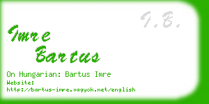 imre bartus business card